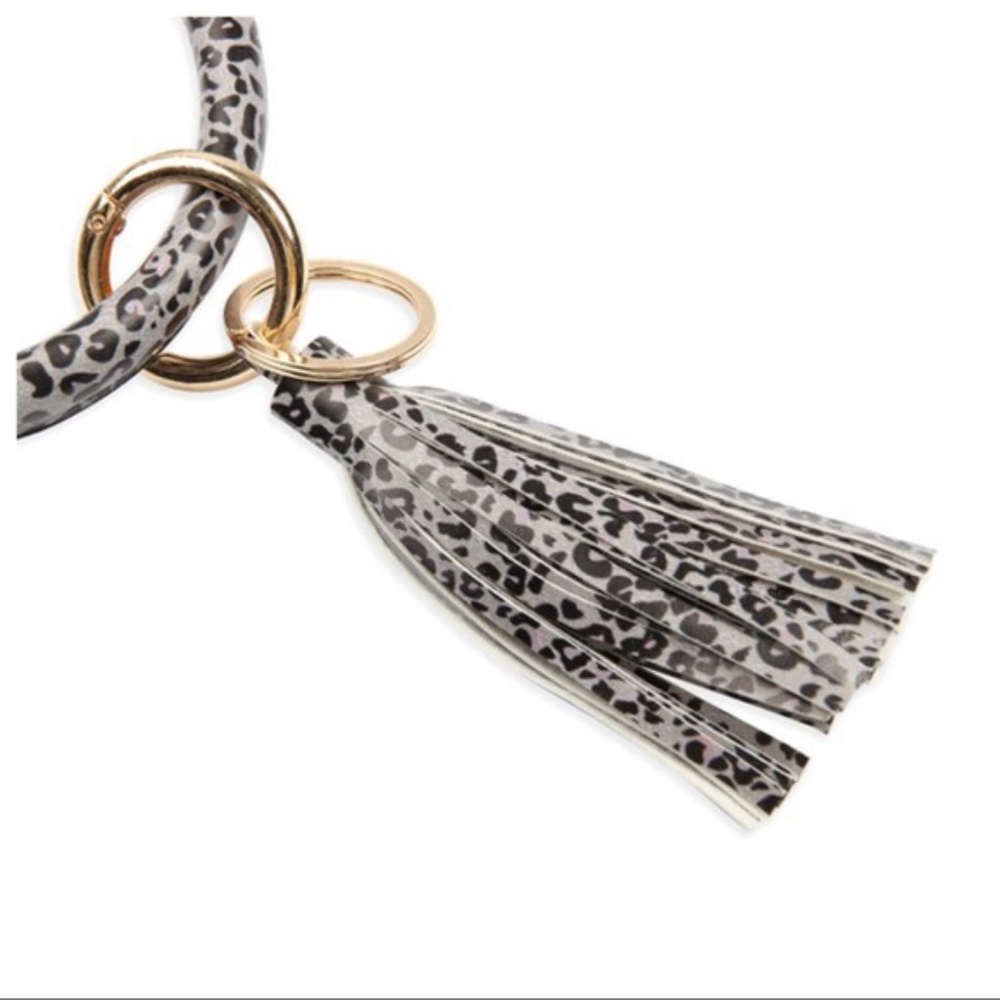 Leopard Print Tassel Key Ring - Picture 5 of 6